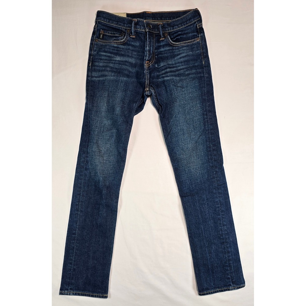 Abercrombie Kids Jeans Size 16 Dark Wash Slim Straight Denim 2E0897 Blue